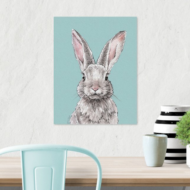 Kaninchen Bunny Animal Art Niedlicher Frühling Poster (Von Creator hochgeladen)