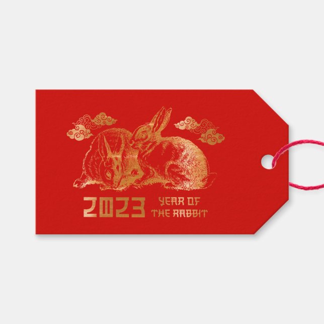 Kaninchen Chinesisch Zodiac Lunar Neujahr Geschenkanhänger (Vorderseite (Horizontal))