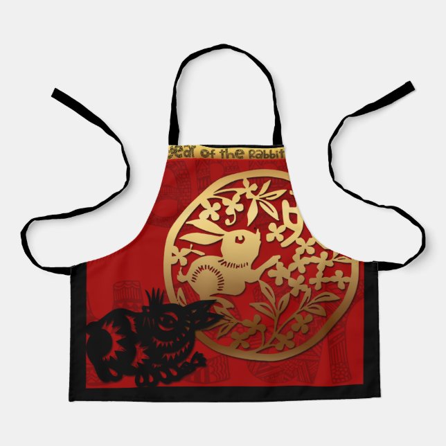 Kaninchen Chinesischer Brauch Neujahr Zodiac Birth Schürze (Vorderseite)