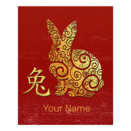 Kaninchen Chinesisches Sternzeichen Horoskop Poster