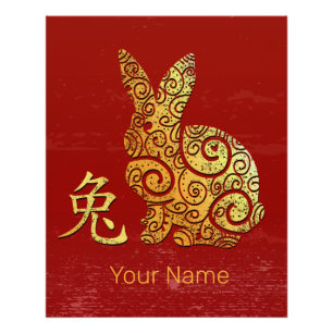 Kaninchen Chinesisches Sternzeichen Horoskop Poster