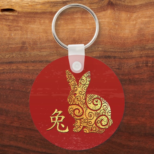 Kaninchen Chinesisches Sternzeichen Horoskop Schlüsselanhänger (Vorderseite)