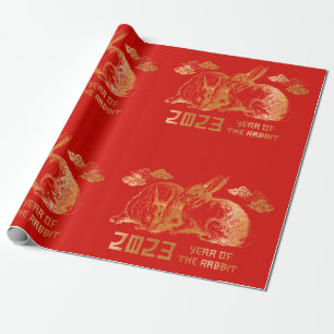 Kaninchen Chinesisches Sternzeichen Lunar Neujahr Geschenkpapier