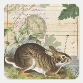 Kaninchen-Collage-Aufkleber Journal Planer Verpack Quadratischer Aufkleber