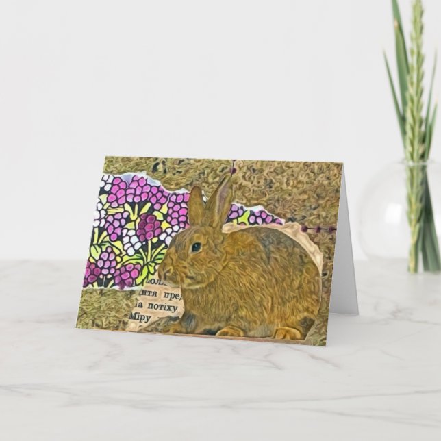 Kaninchen-Collage, Ostern Feiertagskarte (Vorderseite)