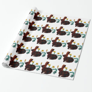 Kaninchen-Daffodien-Frühling Geschenkpapier