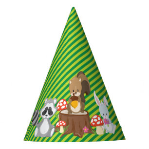 Kaninchen der Waldtier- des Waschbär- des Partyhütchen