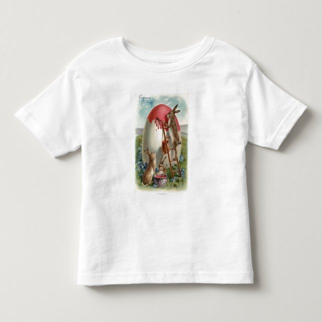 Kaninchen, die ein Ei malen Kleinkind T-shirt (Vorderseite)