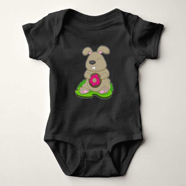Kaninchen Donut Baby Strampler (Vorderseite)
