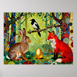 Kaninchen, Elster, Fuchs und „Das Geheimnis des Wa Poster