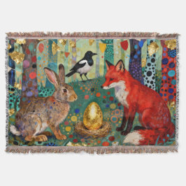 Kaninchen, Elster, Fuchs und „Das goldene Gänseei“ Decke