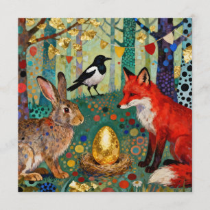 Kaninchen, Elster, Fuchs und „Das goldene Gänseei“ Einladung
