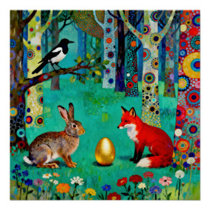 Kaninchen, Elster, Fuchs und „Der geteilte Pfad“ Poster