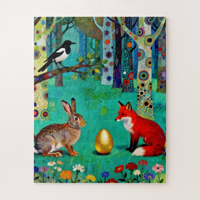 Kaninchen, Elster, Fuchs und „Der Teilungspfad“ (Vertikal)