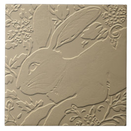 Kaninchen Embossed Design Tan Flora Bunny Osterfes Fliese