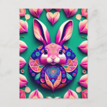 Kaninchen, Erdbeere, Mandala, Postüberquerung