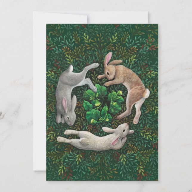 "Kaninchen erstarrt." Flache Karte (Vorderseite)