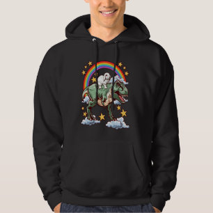 Kaninchen fährt einen Dinosaurier Dino Hoodie