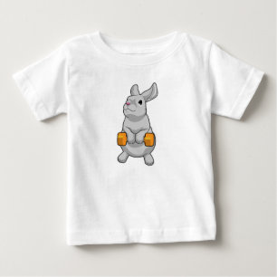Kaninchen-Fitness Dumbell Baby T-shirt