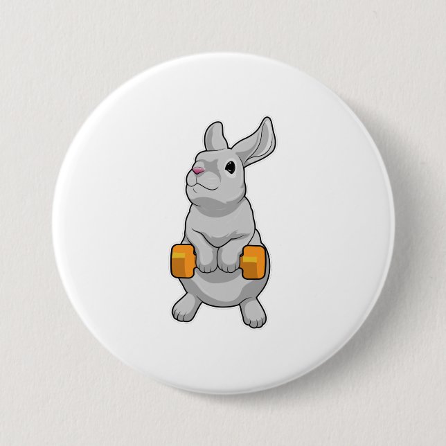 Kaninchen-Fitness Dumbell Button (Vorderseite)