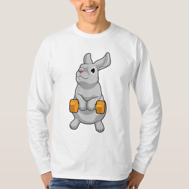 Kaninchen-Fitness Dumbell T-Shirt (Vorderseite)