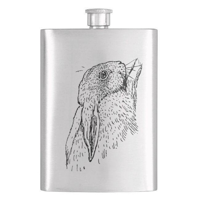 Kaninchen-Flasche Flachmann (Vorderseite)