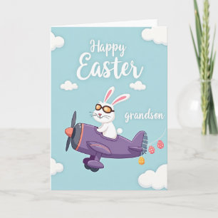 Kaninchen Flugzeug Ostern Enkel Karte
