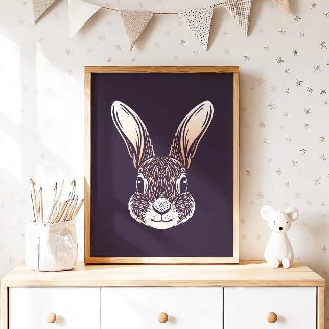 Kaninchen | Forest Animal Rabbit Wall Print Poster (Woodland Rabbit Nursery Wall Art Poster Print by TinkPrints.)