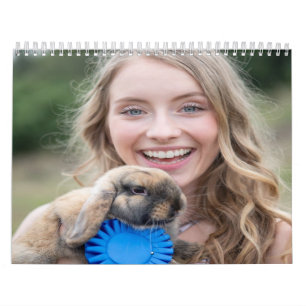 Kaninchen-Foto-Anpassung für Viehausstellung Kalender