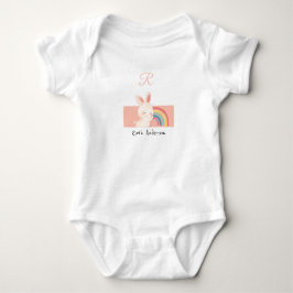 Kaninchen ・ Geben Sie Ihren Namen Niedlich Alphabe Baby Strampler