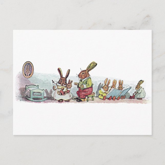 Kaninchen Gekümmert für Baby Bunny Postkarte (Vorderseite)