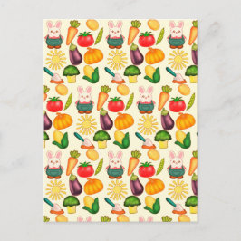 Kaninchen Gemüsesorten Bauer Postkarte