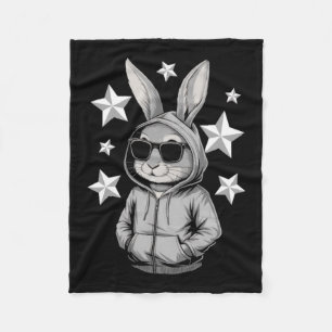 Kaninchen-Gesicht mit Sonnenbrille Hase Fleecedecke