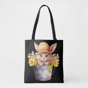 Kaninchen-Grafik für Mädchen Blütenfrühlingszeit Tasche