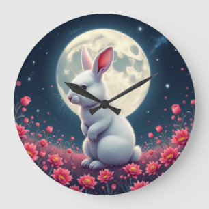 Kaninchen Große Wanduhr