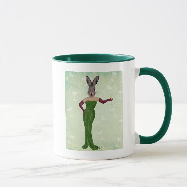 Kaninchen Grünes Kleid 2 Tasse (Rechts)
