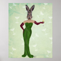 Kaninchen Grünes Kleid