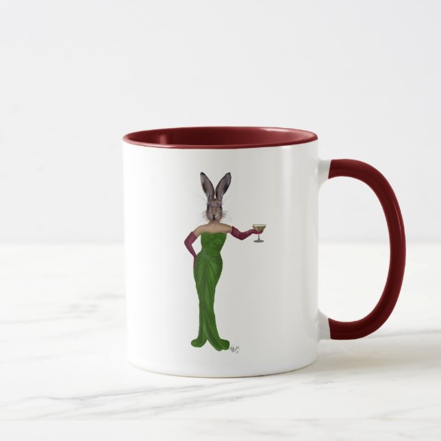 Kaninchen Grünes Kleid Tasse (Rechts)