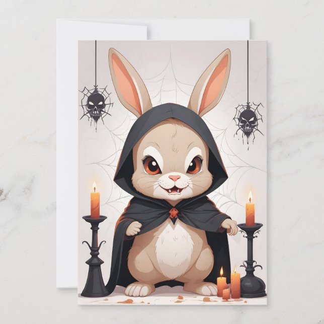 Kaninchen Halloween Niedlich Adorable Funny Animal Einladung (Vorderseite)
