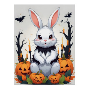 Kaninchen Halloween Niedlich Adorable Funny Animal Poster