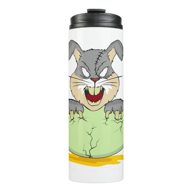 Kaninchen Halloween Thermosbecher (Vorderseite)