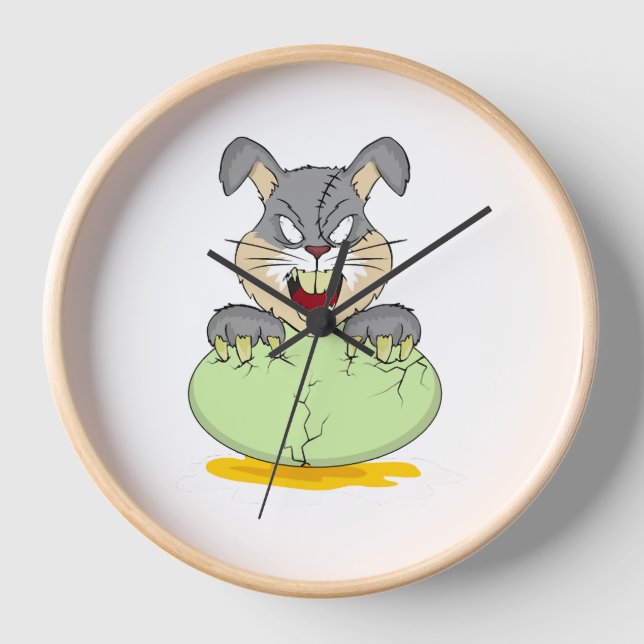 Kaninchen Halloween Uhr (Vorderseite)