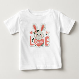 Kaninchen hält Herz Baby T-shirt