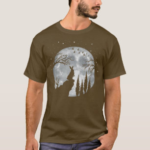 Kaninchen Hare Animal Full Moon at Night Funny Pet T-Shirt