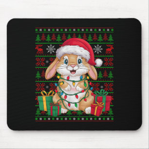 Kaninchen Häschen Weihnachtsbeleuchtung hässliche  Mousepad