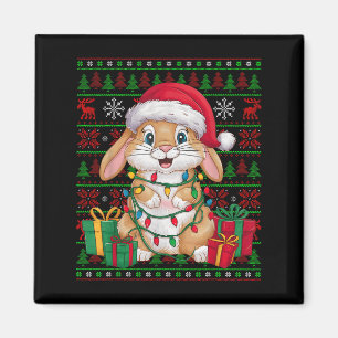 Kaninchen Häschen Weihnachtsbeleuchtung hässlicher Magnet