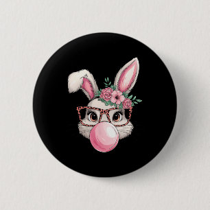 Kaninchen Hase bläst Seifenblase Ostertag Niedlich Button