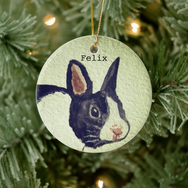 Kaninchen Hasen Haustier Farbe Name Keramik Ornament (Baum)