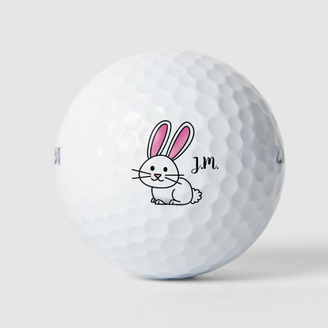 Kaninchen-Hasen-Weißwein-Schwanz lange Ohren Golfball (Vorderseite)