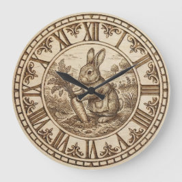 Kaninchen Holzwanduhr Große Wanduhr